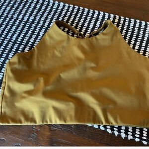 Girlfriend Collective Topanga Cross-Back Sports Bra Mustard XXXL